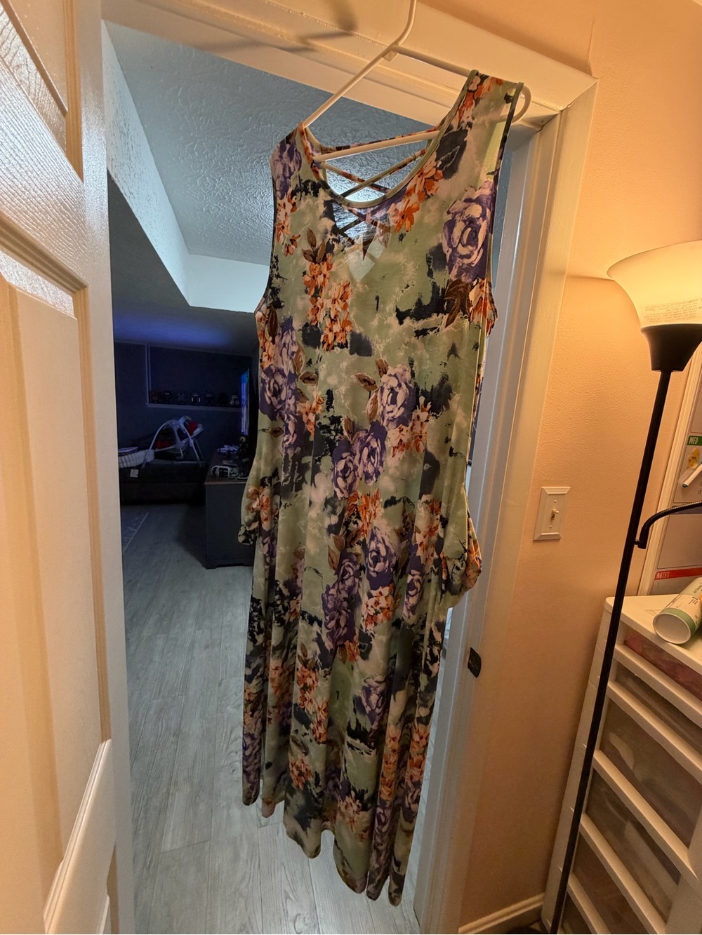 Sew In Love Sage Green Floral Crisscross-Back Maxi Dress - Picture 2 of 4